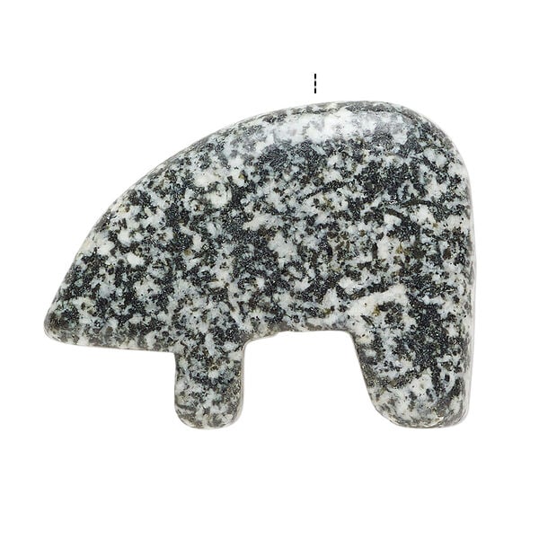 Spotted jasper 1pkg1, half-drilled Zuni-style bear focal natural, 34x26mm-38x29mm image number 1