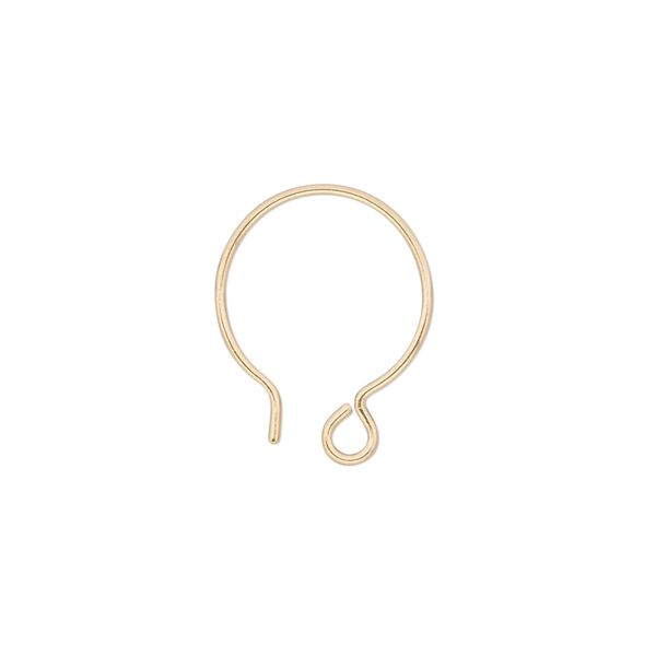 Ear wire, 14Kt gold-filled, 20mm French hook with open loop, 20 gauge. Sold per pkg of 25 pairs. image number 0