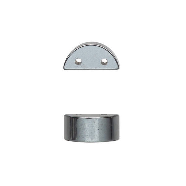 Spacer, Hemalyke™ (man-made), 13x6mm double-drilled flat half round, fits up to 5mm beads. Sold per pkg of 10. image number 0