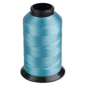 Thread, Nymo®, nylon, turquoise blue, size D. Sold per 3-ounce spool.