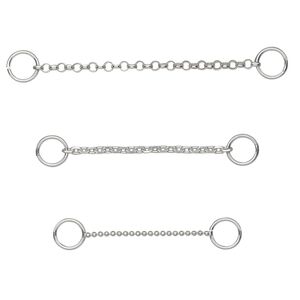 Extender chain set, sterling silver, 1mm ball, cable and link, 1 to 2 inches. Sold per 3-piece set.