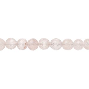 Rose quartz 1pkg1, hand-cut faceted round bead 9 inch 5-6mm