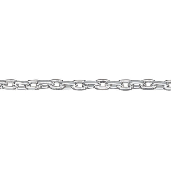 Chain, anodized aluminum, silver, 3.1mm square cable. Sold per pkg of 5 feet. image number 0