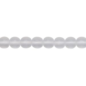 Bead, Preciosa, Czech glass druk, transparent matte clear, 6mm round. Sold per 15-1/2" to 16" strand.