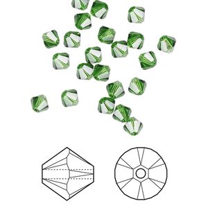 Bead 1440pk fern green, Swarovski® 4mm XILION bicone 5328