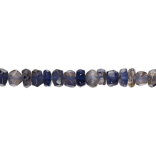 Iolite 1pkg1, hand-cut faceted rondelle bead 13 inch 4x2mm-6x4mm image number 0