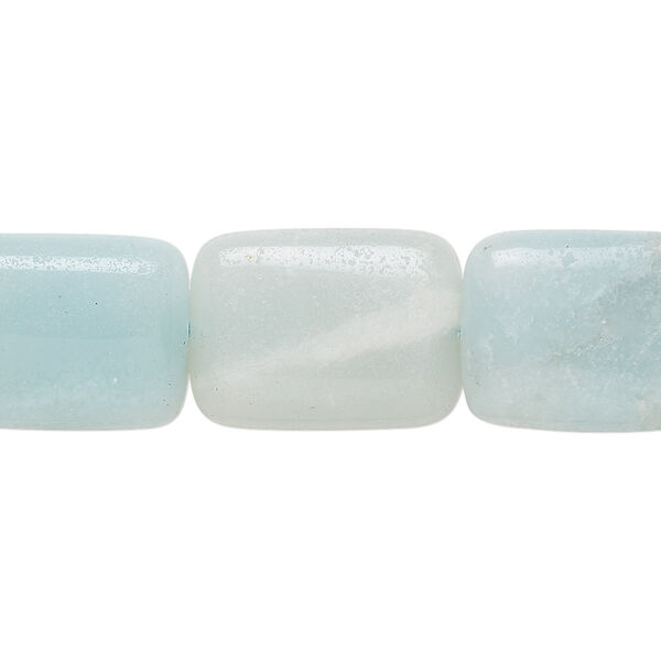 Bead, amazonite (natural), light and dark, 18x13mm rectangle, B grade, Mohs hardness 6 to 6-1/2. Sold per 15-1/2" to 16" strand. image number 0
