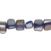 Mother-of-pearl shell 1pkg1, triangle tube bead 15 inch denim blue 7x6mm-14x8mm image number 0