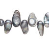 Freshwater pearl 1pkg1, baroque, 15 inch silver peacock 8x7mm-19x8mm cultured image number 0