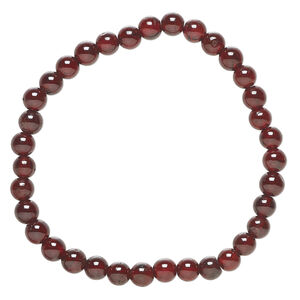 Garnet 1pkg1, round bead natural, 6 inch 5-6mm medium-dark