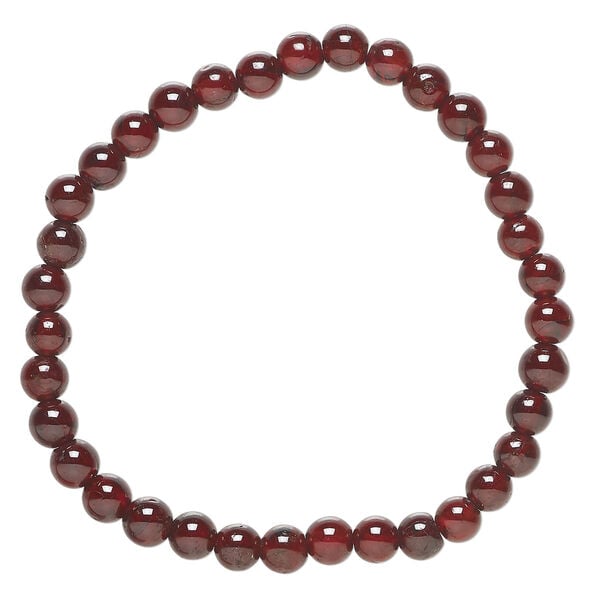 Garnet 1pkg1, round bead natural, 6 inch 5-6mm medium-dark image number 0
