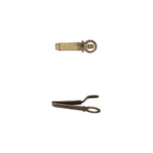 Replacement clasp tab, antique gold-plated brass, 12x4mm. Sold per pkg of 10.
