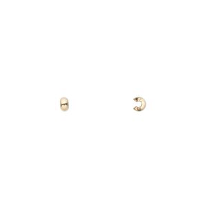 Crimp cover, 14Kt gold-filled, 2.5mm smooth round. Sold per pkg of 10.
