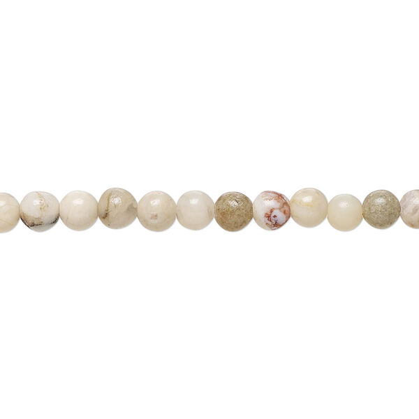 Dendritic opal 1pkg1, hand-cut round bead natural B grade, 15.5-16 inch 4mm image number 0