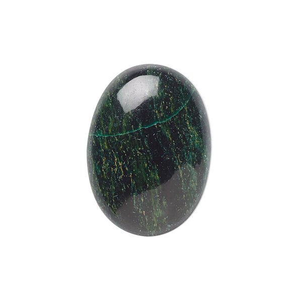 Cabochon, African "jade" (quartz) (natural), 25x18mm calibrated oval, B grade, Mohs hardness 7. Sold per pkg of 2. image number 0
