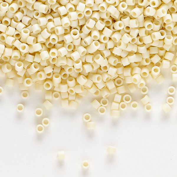 Seed bead, Delica®, glass, pkg/250g, #10 round, opaque matte rainbow ivory (DBM-0883). image number 0