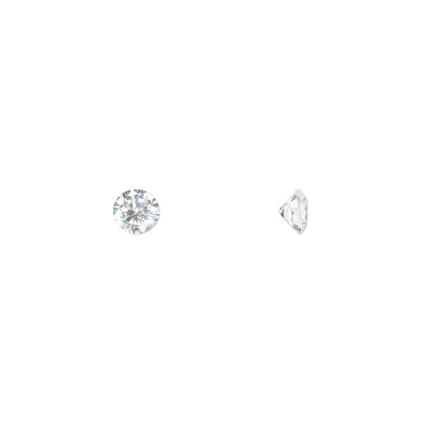 Gem, cubic zirconia, spinel white, 4mm faceted round, Mohs hardness 8-1/2. Sold per pkg of 5. image number 0