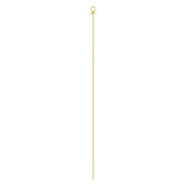 Head pin, 14Kt gold-filled, 24 gauge, 3 inches long with cup and ring. Sold per pkg of 4. image number 0