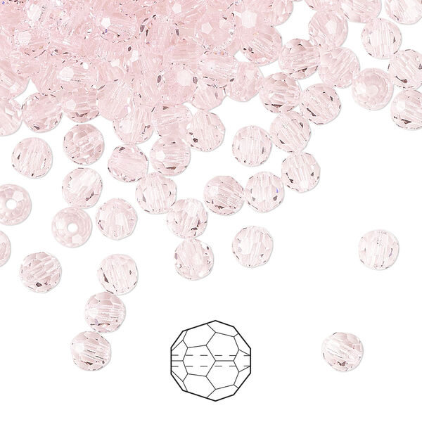 Bead 720pk pink sapphire, Preciosa Czech crystal 4mm round image number 0