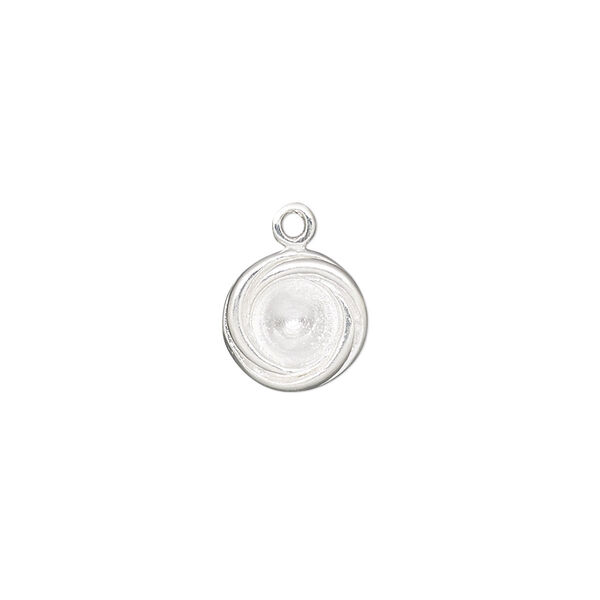 Drop, sterling silver, 10.5mm woven round with SS29 rivoli setting. Sold individually. image number 0