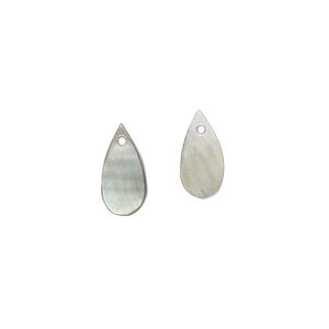 Drop, black lip shell (natural), 12x6mm hand-cut top-drilled teardrop, Mohs hardness 3-1/2. Sold per pkg of 2.