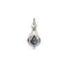 Labradorite / sterling silver 1pkg1, open beaded teardrop drop natural antiqued 15x9mm image number 1