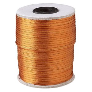 Cord, Satinique™, satin, copper, 2mm. Sold per 200-foot spool.