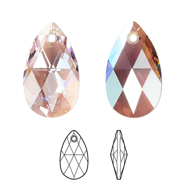 Drop 1pk light amethyst shimmer, Crystal Passions® 22x13mm pendant pear 6106 image number 0