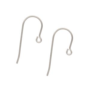 Ear wire fishhook 1pkg10 titanium, 24.5mm / open loop, 21 gauge 5 pair