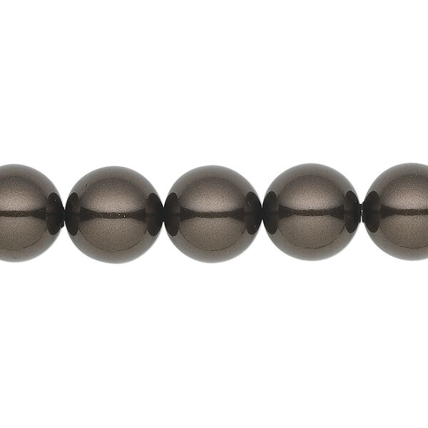 Pearl 25pk deep brown, Crystal Passions® 10mm round 5810 image number 0