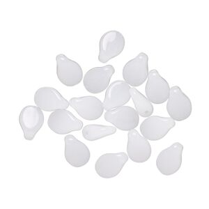 Bead, Preciosa Pip™, Czech pressed glass, translucent alabaster, 7x5mm top-drilled pip. Sold per pkg of 30.
