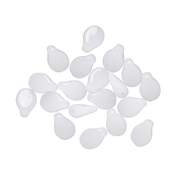 Bead, Preciosa Pip™, Czech pressed glass, translucent alabaster, 7x5mm top-drilled pip. Sold per pkg of 30. image number 0