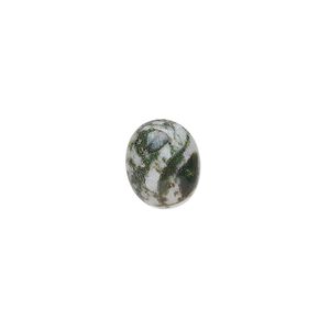 Tree agate 1pkg6, calibrated oval cab natural 12x10mm