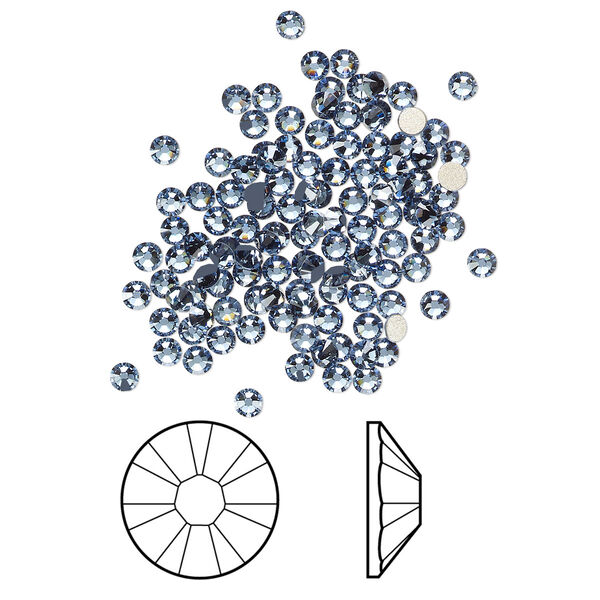 Flat back 144pk denim blue foil back, Crystal Passions® 2.5-2.7mm rose round SS9 2058 image number 0