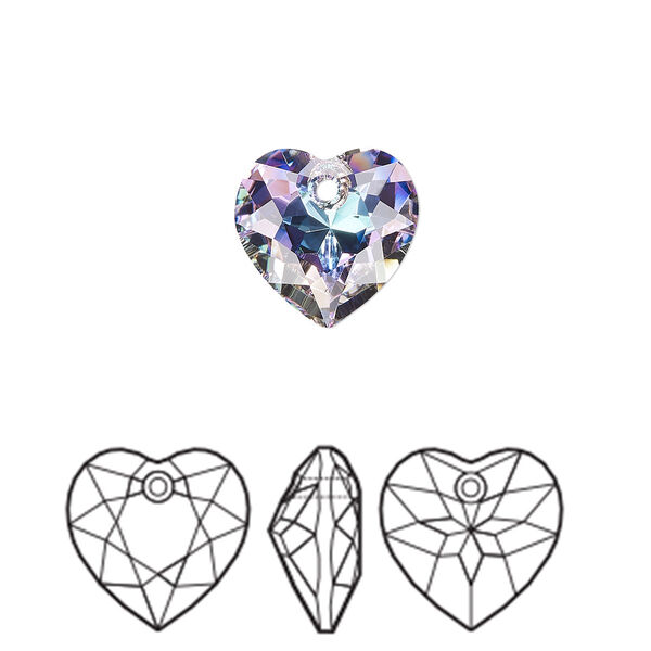 Drop 48pk crystal vitrail light P, Swarovski® 10.5mm pendant heart cut 6432 image number 0