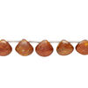 Orange kyanite (natural) 1pkg21, hand-cut top-drilled puffed teardrop bead, graduated 6-9mm image number 1