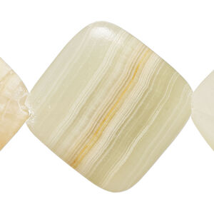 Italian "onyx" 1pkg1, puffed diamond bead natural, 15 inch 25-38mm