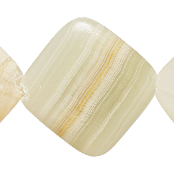 Italian "onyx" 1pkg1, puffed diamond bead natural, 15 inch 25-38mm image number 0