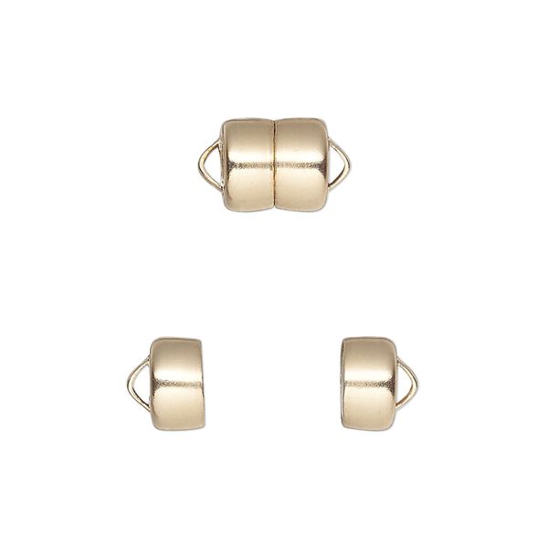 Clasp, Mag-Lok®, magnetic, 14Kt gold-filled, 8.6x7.7mm barrel. Sold per pkg of 6. image number 0