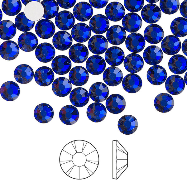Flat back 1440pk cobalt blue foil back, Preciosa MAXIMA Czech crystal rhinestone 4.6-4.8mm chaton rose round SS20 image number 0