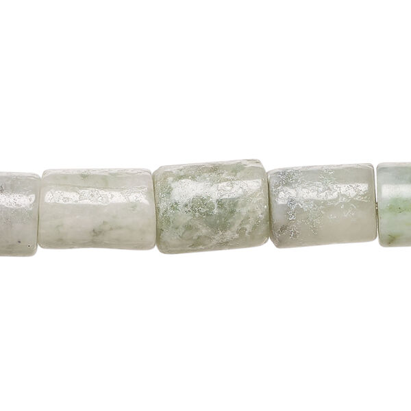 Jadeite 1pkg1, round tube bead natural, 15 inch 11x9mm-13x10mm image number 0