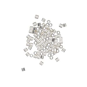 Crimp, sterling silver, 1.6mm tube. Sold per pkg of 100.