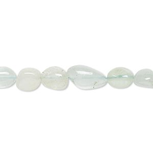 Aquamarine 1pkg1, pebble bead 14 inch medium
