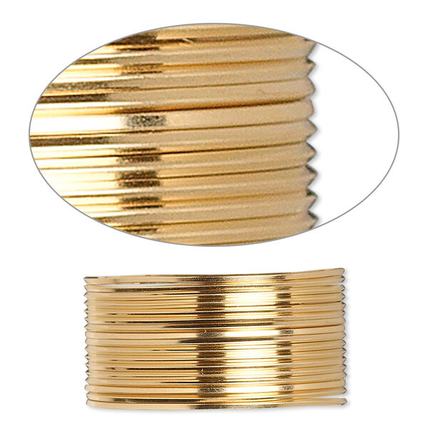 Wire, 12Kt gold-filled, dead-soft, square, 22 gauge. Sold per pkg of 5 feet. image number 0