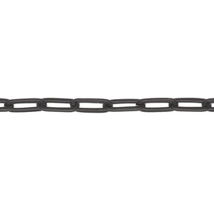 Chain 1pkg1 paperclip, 3.7mm, aluminum / anodized black 5 foot unfinished