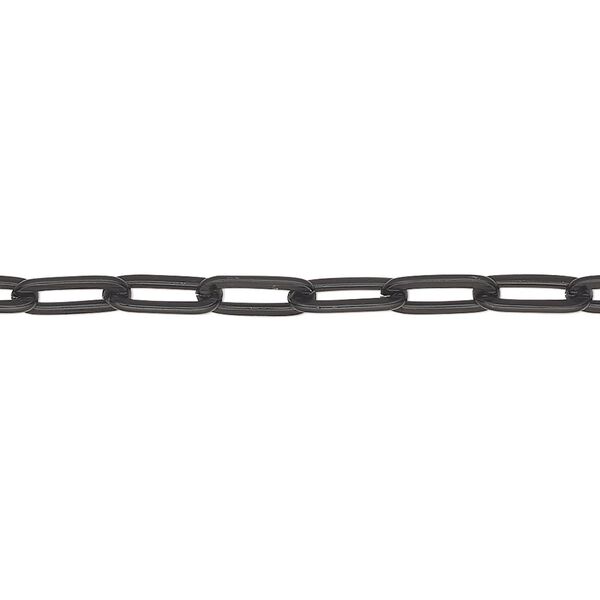 Chain, anodized aluminum, black, 3.7mm paperclip. Sold per pkg of 5 feet. image number 0