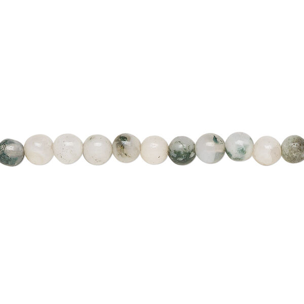 Bead, tree agate (natural), 4mm round, B grade, Mohs hardness 6-1/2 to 7. Sold per 15-1/2" to 16" strand. image number 0