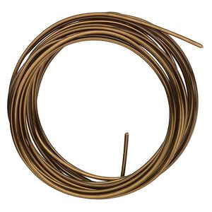 Wire, ParaWire™, vintage bronze-finished copper, round, 14 gauge. Sold per 10-foot section.
