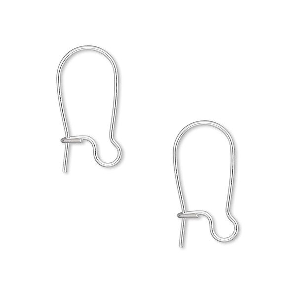Ear wire, silver-plated brass, 18mm kidney with open loop, 21 gauge. Sold per pkg of 50 pairs. image number 0