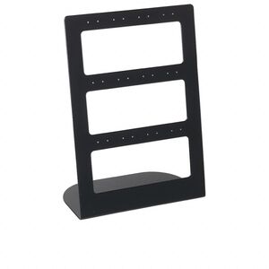 Display, earring, acrylic, opaque black, 8-1/4 x 6 x 3 inches. Sold per pkg of 2.